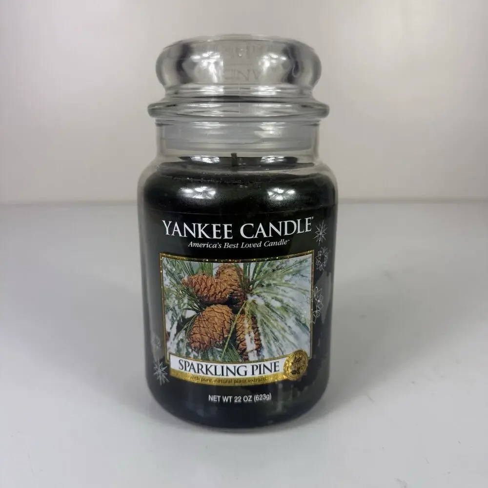 Yankee Candle Sparkling Pine 22 oz Large Glass Jar Home Decor